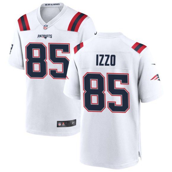 Men New England Patriots #85 Ryan Izzo Nike White Game NFL Jersey